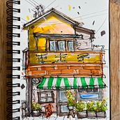 Japan House . Ilustrație tradițională de Giulia - 01.09.2023