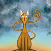 Wieczorne niebo. Traditional illustration project by Anna Binkowska - 01.09.2023
