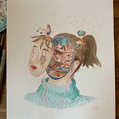 My project for course: Surreal Illustration with Watercolor and Ink. Traditional illustration, Fine Arts, Painting, Drawing, and Watercolor Painting project by Margherita Miani - 01.09.2023