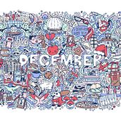 Memorable Moments of December. Un progetto di Illustrazione tradizionale, Illustrazione vettoriale, Illustrazione digitale, Graphic design, Bozzetti, Creatività, Disegno, Gestione di un portfolio, Disegno artistico, Illustrazione infantile, Design digitale e Disegno digitale di madita_muschket - 09.01.2023