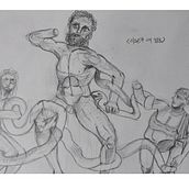 The Laocoon And the Sons. Sketching, Pencil Drawing, Drawing, and Figure Drawing project by Dinara Muminova - 01.06.2023