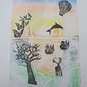 Mi proyecto del curso: Carvado de sellos y técnicas de estampación. Traditional illustration, Arts, Crafts, Fine Arts, Printing, Creating with Kids, and Engraving project by sanchezmaider - 01.10.2023