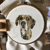 My project for course: Embroidered Pet Portraits: The Thread Painting Technique. Projekt z dziedziny  Haft, Ilustracja naturalist, czna, Wzornictwo tekst i liów użytkownika ljohnson073 - 10.01.2023