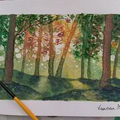 Mi proyecto del curso: Paisajes de ensueño con acuarela: plasma la luz. Painting, and Watercolor Painting project by vanessamatas - 01.11.2023