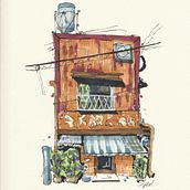 Shop closed . Sketching, Traditional illustration, Sketchbook, Architectural Illustration, and Street Art project by rule69 - 01.11.2023