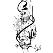 My project for course: Tattoo for Beginners. Tattoo Design project by Paige Canham - 01.07.2023