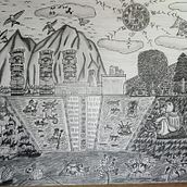 ¡Paisaje de la cultura Mexicana!. Traditional illustration, Pencil Drawing, Drawing, Stor, telling, Artistic Drawing, and Narrative project by Jose Alfredo Ocotenco Vargas - 01.10.2023