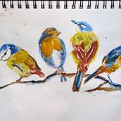 My project for course: Artistic Watercolor Techniques for Illustrating Birds. Traditional illustration, Watercolor Painting, Realistic Drawing, and Naturalistic Illustration project by kimmyshock - 01.12.2023
