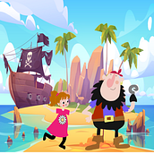 PIRATAS. Traditional illustration, Children's Illustration, Social Media, and Editorial Illustration project by Pablo Quiroga Muñoz - 01.01.2020