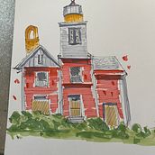 My project for course: Expressive Architectural Sketching with Colored Markers. Sketching, Drawing, Architectural Illustration, Sketchbook & Ink Illustration project by Paulette Koosed - 01.11.2023