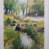 Mein Abschlussprojekt für den Kurs: Natürliche Aquarelllandschaften. Projekt z dziedziny  Sztuki piękne,  Malarstwo i Malowanie akwarelą użytkownika sabine_noppel - 12.01.2023