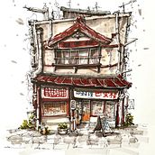 My project for course: Expressive Architectural Sketching with Colored Markers. Sketching, Drawing, Architectural Illustration, Sketchbook & Ink Illustration project by marceya - 01.12.2023