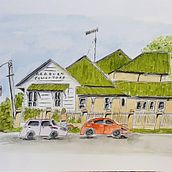 Street scene Burleigh . Un proyecto de Bocetado de Cath Youngman - 13.01.2023