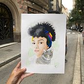 Mi proyecto del curso: Retrato ilustrado en acuarela. Un proyecto de Ilustración tradicional, Bellas Artes, Pintura, Dibujo, Pintura a la acuarela, Dibujo de Retrato y Dibujo artístico de Oriana Carolina León Cedeño - 13.01.2023