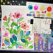 My project for course: Artistic Floral Watercolor: Connect with Nature Ein Projekt aus dem Bereich Traditionelle Illustration, Malerei, Aquarellmalerei und Botanische Illustration von Eliana Marin - 09.01.2023