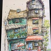 Expressive Sketches ‘La Friterie’. Un progetto di Bozzetti di Ryan Spinharney - 13.01.2023