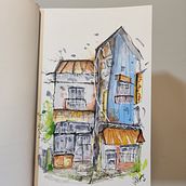 My project for course: Expressive Architectural Sketching with Colored Markers. Sketching, Drawing, Architectural Illustration, Sketchbook & Ink Illustration project by Valery Monge - 01.14.2023