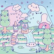 My final project for the course: Designing Kawaii Worlds: Spread Joy Through Illustration. Character Design, Digital Illustration, and Manga project by Kathryn Myrman - 01.08.2023