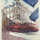 Meu projeto do curso: Desenho arquitetônico com aquarela e tinta. Projekt z dziedziny Sketching,  R, sunek, Malowanie akwarelą,  R, sunek architektoniczn, Sketchbook,  R i sunek atramentem użytkownika Hayanne Carniello - 10.01.2023