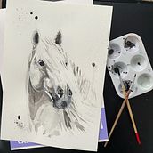 Cheval . Un projet de Illustration traditionnelle de Justine - 14.01.2023