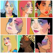 Famosas e influencers . Traditional illustration, Digital Illustration, Drawing, Portrait Drawing, and Digital Drawing project by AnHedonia Arts - 01.14.2023