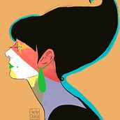 De otro mundo . Traditional illustration, Digital Illustration, Drawing, Portrait Drawing, and Digital Drawing project by AnHedonia Arts - 01.14.2023