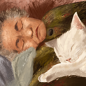 Woman and cat. Un proyecto de Ilustración tradicional y Pintura de B - 09.03.2021