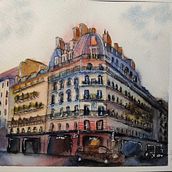 My project for course: Architectural Sketching with Watercolor and Ink. Sketching, Drawing, Watercolor Painting, Architectural Illustration, Sketchbook & Ink Illustration project by Nuttakarn Panpichityota - 01.15.2023