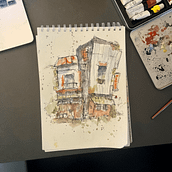 My project for course: Expressive Architectural Sketching with Colored Markers. Sketching, Drawing, Architectural Illustration, Sketchbook & Ink Illustration project by Emily - 01.15.2023