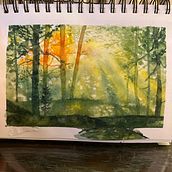 My project for course: Dreamy Watercolor Landscapes: Paint with Light. Projekt z dziedziny  Malarstwo i Malowanie akwarelą użytkownika r86kj4btd5 - 11.01.2023