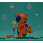 Modelo 3D Gatito zombie. Design, Traditional illustration, 3D, Character Design, Graphic Design, 3D Modeling, Digital Photograph, and 3D Design project by Daniel Contreras - 11.11.2022