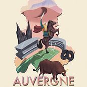 Auvergne : Terre de Volcans. Traditional illustration, and Digital Illustration project by Thib Lfrt - 01.16.2023