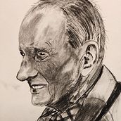 Mein Abschlussprojekt für den Kurs: Künstlerisches Porträt mit Kohlestift: die Atmosphäre. Un proyecto de Ilustración tradicional, Bellas Artes, Dibujo, Dibujo de Retrato, Dibujo realista y Dibujo artístico de morena_koebke - 16.01.2023