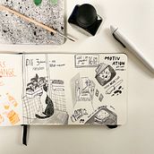 Mein Abschlussprojekt für den Kurs: Illustriertes Tagebuch: Tägliche bewusste Übung. Fine Arts, Sketching, Creativit, Drawing, and Sketchbook project by Sophie Rauch - 01.16.2023