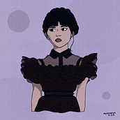 ✤ Wednesday Addams ✤. Comic, Creativit, Pencil Drawing, Artistic Drawing, Traditional illustration, Ink Illustration, Digital Illustration, Sketchbook, and Character Design project by Thamires De Lunas - 11.23.2022