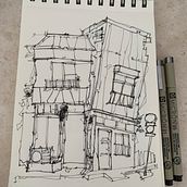 Mi proyecto del curso: Dibujo arquitectónico expresivo con marcadores de colores. Sketching, Drawing, Architectural Illustration, Sketchbook & Ink Illustration project by Arnold Cuellar - 01.17.2023