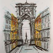 My Portugal Drawings: Expressive Architectural Sketching with Coloured Markers. Sketching, Drawing, Architectural Illustration, Sketchbook & Ink Illustration project by Joe Borges - 01.12.2023