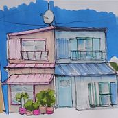 Mon projet du cours : Esquisses d'architecture expressives aux feutres de couleur. Sketching, Drawing, Architectural Illustration, Sketchbook & Ink Illustration project by Cinthia F - 01.17.2023