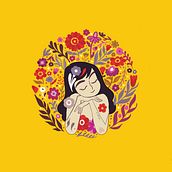 My project for course: Illustrated portraits with botanical elements. Un progetto di Illustrazione tradizionale, Illustrazione digitale, Illustrazione botanica e Disegno digitale di ridhs_anu - 17.01.2023