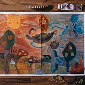 Il mio progetto del corso: Illustrazione di libri per bambini con tecniche miste. Traditional illustration, Collage, Pencil Drawing, Children's Illustration, Narrative, Gouache Painting, and Picturebook project by Isabella Cicala - 01.17.2023