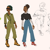 Mon projet du cours : Dessin de personnages avec du caractère Ein Projekt aus dem Bereich Design von Figuren, Skizzenentwurf, Zeichnung, Stor, telling, Stor, board, Artistische Zeichnung und Erzählung von Fanny Preveraud - 18.01.2023