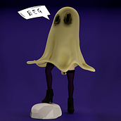 Beg Ghost. 3D Modeling, 3D Character Design, and 3D Design project by BowMind - 10.20.2022