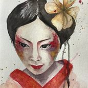 Maiko and colors. Projekt z dziedziny Malowanie akwarelą użytkownika Hayanne Carniello - 18.01.2023