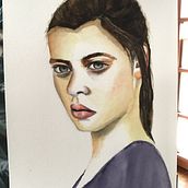 Mon projet du cours : Portrait à l'aquarelle d'après une photo. Traditional illustration, Watercolor Painting, and Portrait Drawing project by Florence Buchoou - 01.18.2023