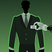 Editorial Illustration / Can AI select better leaders?. Traditional illustration, Drawing, and Editorial Illustration project by Ernestas Jasilionis - 01.11.2023