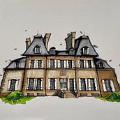 Mon projet du cours : Esquisses d'architecture expressives aux feutres de couleur. Drawing, Sketching, Architectural Illustration, Sketchbook & Ink Illustration project by alaincor29 - 01.18.2023