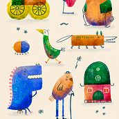 Abschlussprojekt: Figurenfabrik: Illustriere kreative Charaktere für Kinder. Character Design, Digital Illustration, Children's Illustration, and Picturebook project by Katharina Steirer - 01.18.2023