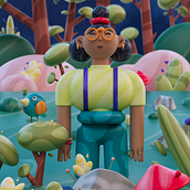 Mi proyecto del curso: Cinema 4D: da vida a una ilustración pop en 3D. Traditional illustration, 3D, Digital Illustration, and 3D Modeling project by Oscar Matamoros - 01.19.2023