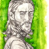 DA- Retrato. Desenho a lápis, e Pintura em aquarela projeto de Rosa Pulgarín - 19.01.2023