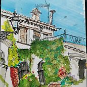 Granada. Una casa de El Albaicín. Traditional illustration project by josevallino - 01.19.2023